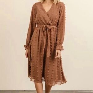 Baltic Born Paisley Dot Midi Dress - Cocoa